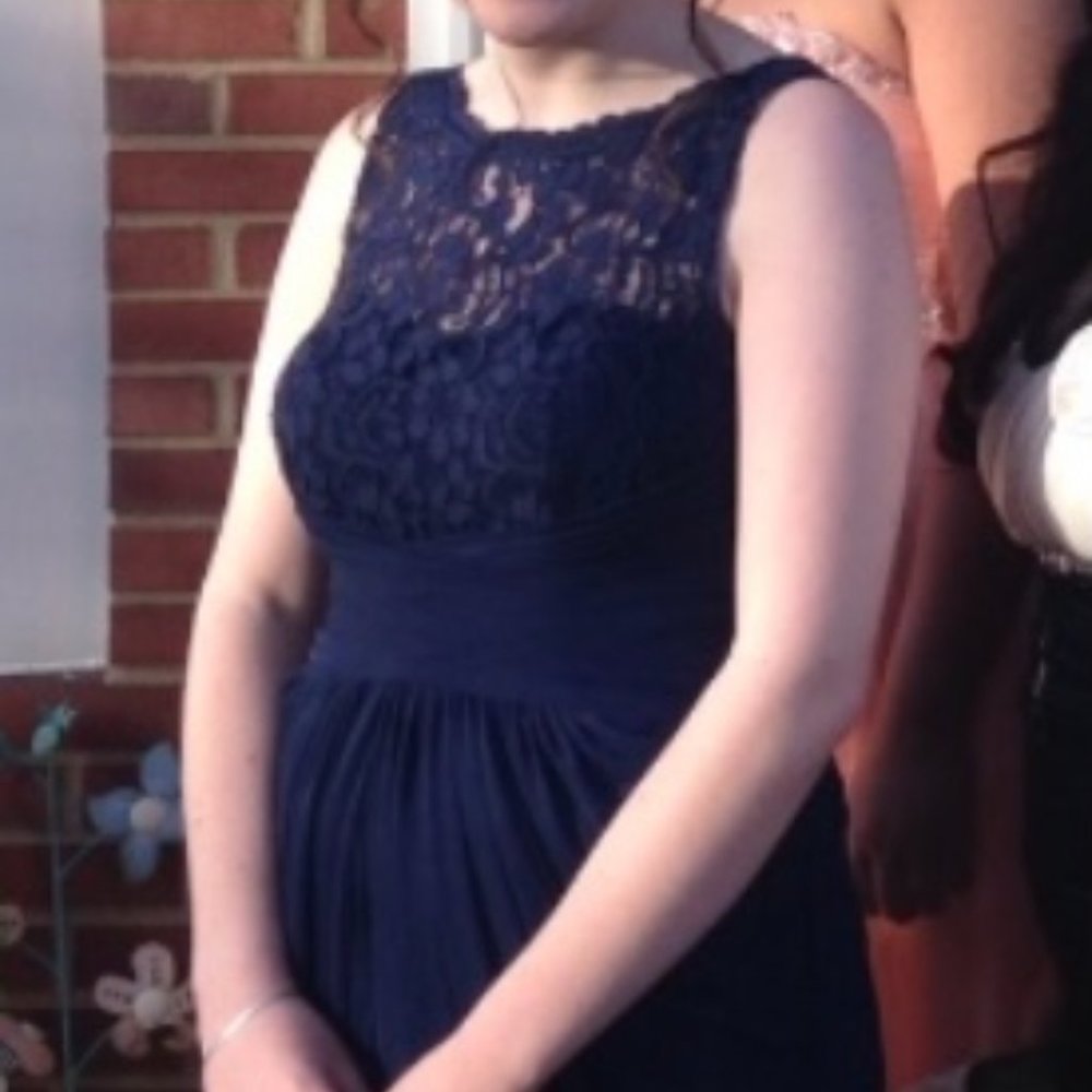 Dark Blue Lacey Prom Dress